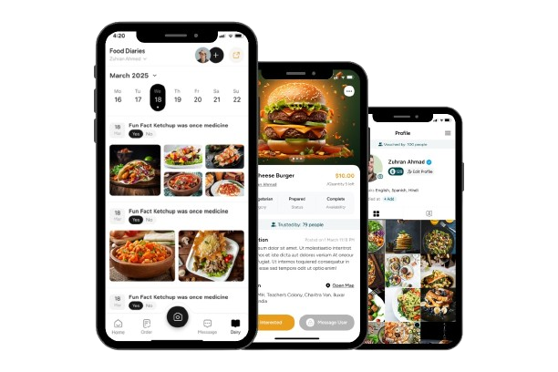 A phone showing a beautifully organized food collection.